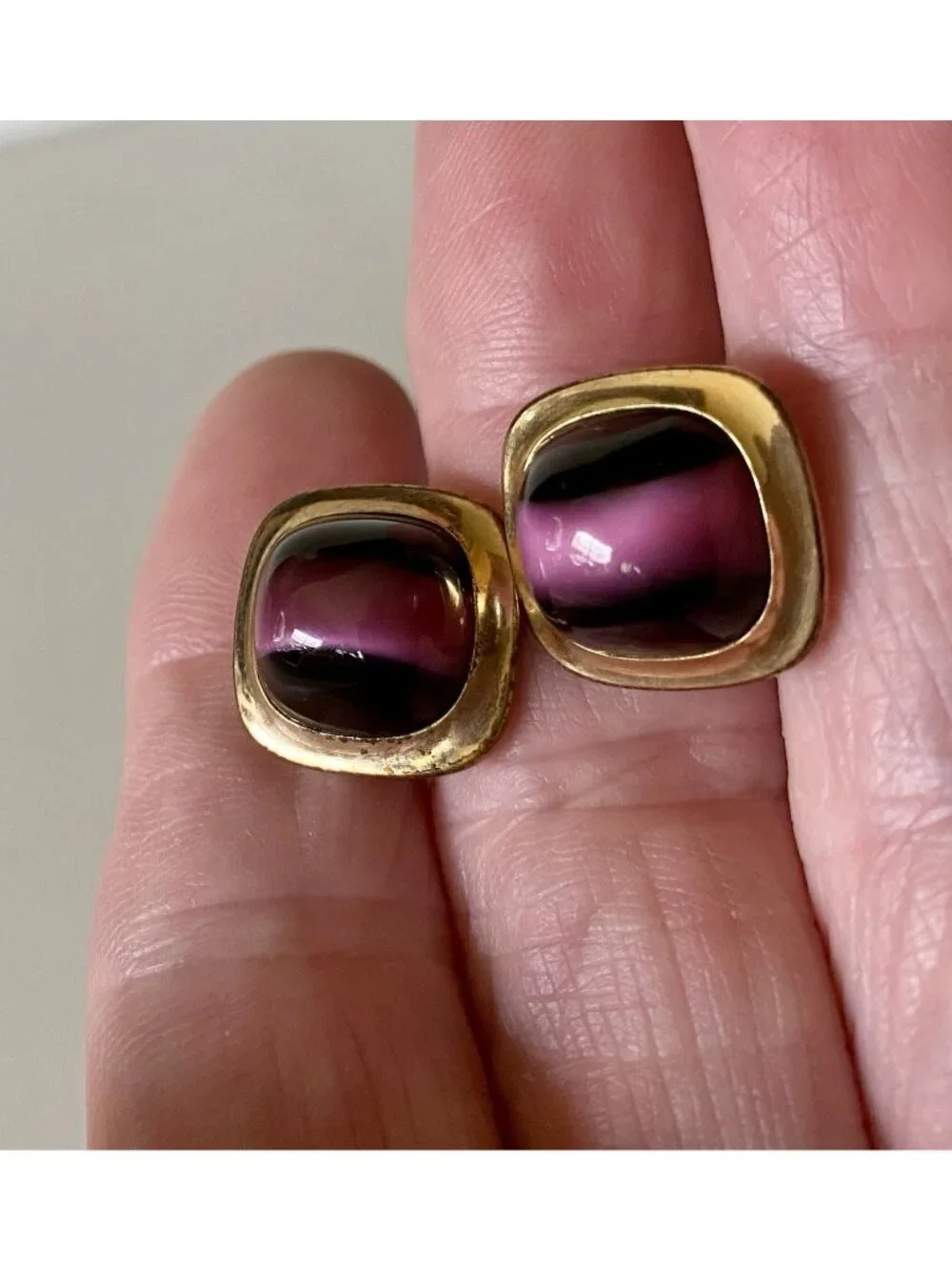 Vintage Correct Quality Mid Century Moonglow Cufflinks